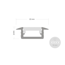 Profil ALU LED MODEL C 2m + Klosz Przezroczysty