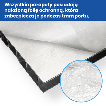 Parapet Wewnętrzny Komorowy PCV MAHOŃ Szerokość 25cm + zaślepki GRATIS