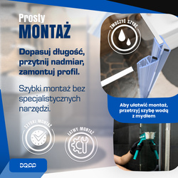 Uszczelka MAGNETYCZNA UM03 do Kabin Prysznicowych do SZYB 4mm 5mm 6mm