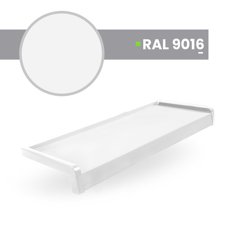 Parapet Zewnętrzny Aluminiowy ALU Biały RAL 9016 Szerokość 25cm