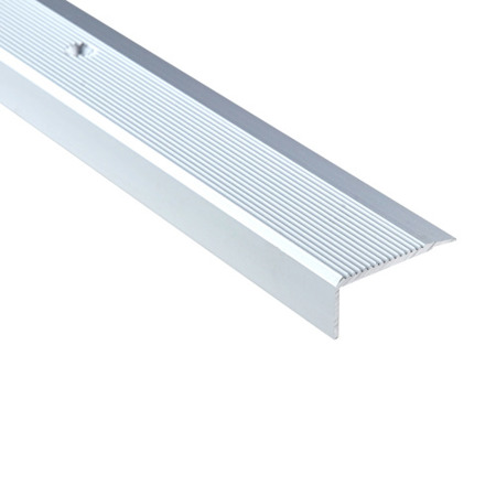 Profil Schodowy Aluminiowy Ryflowany Kątownik SREBRNY 35x15 Wkręcany Na Śruby